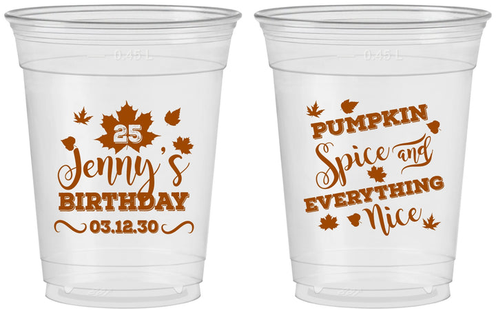 Custom Birthday 16 oz Soft Sided Clear Cups - 25th Thanksgiving | 20144