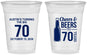 Custom Birthday 16 oz Soft Sided Clear Cups - Cheers Beers To 70 Years | 20161