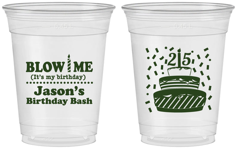 Custom Birthday 16 oz Soft Sided Clear Cups - 25th | 20169