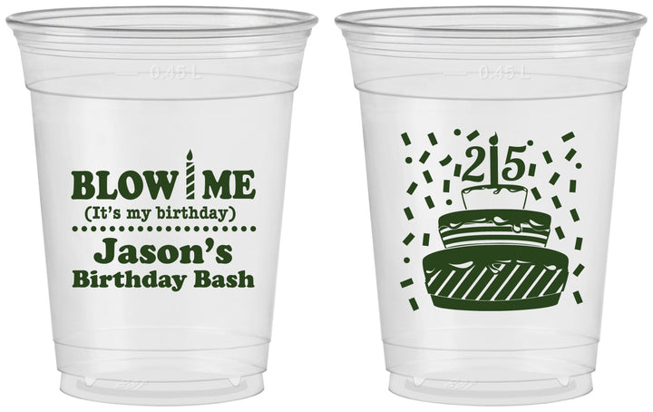Custom Birthday 16 oz Soft Sided Clear Cups - 25th | 20169