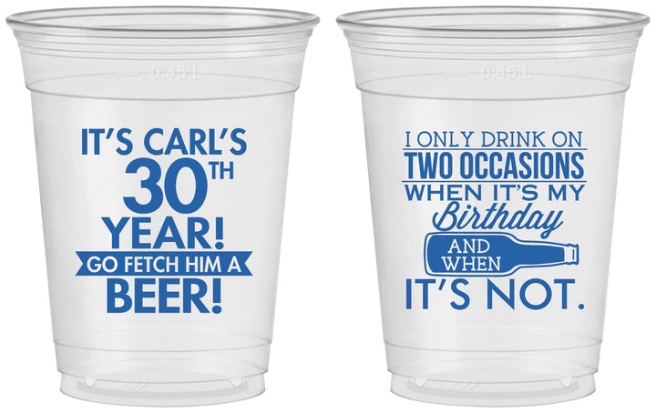 Custom Birthday 16 oz Soft Sided Clear Cups - 30th | 20170