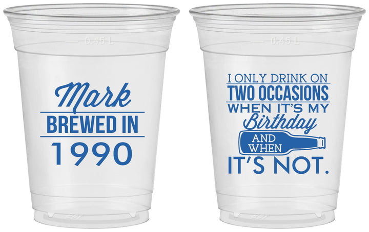 Custom Birthday 16 oz Soft Sided Clear Cups - 40th | 20171