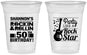 Custom Birthday 16 oz Soft Sided Clear Cups - 50th Rock Star | 20173