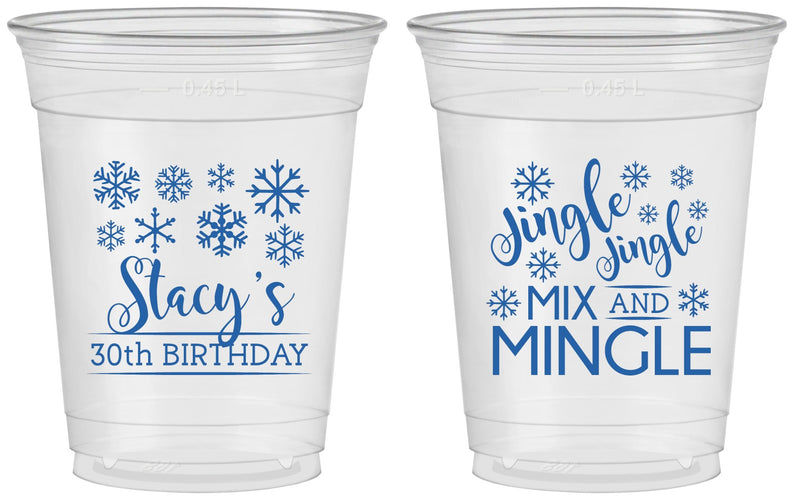 Custom Birthday 16 oz Soft Sided Clear Cups - 30th Christmas | 20188