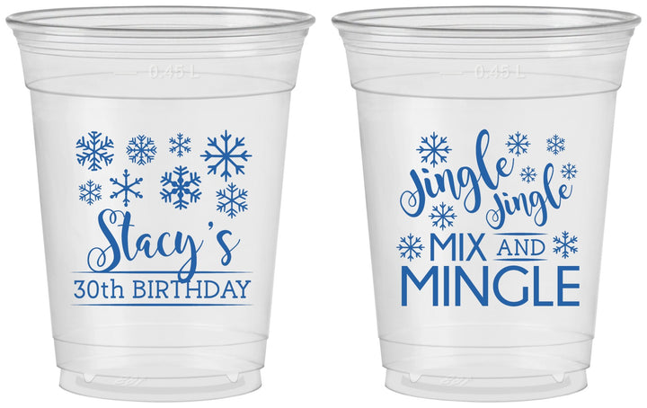 Custom Birthday 16 oz Soft Sided Clear Cups - 30th Christmas | 20188