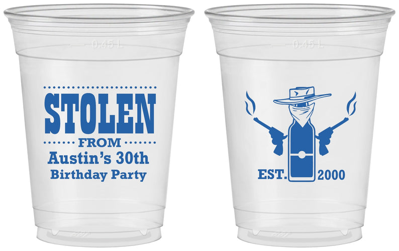 Custom Birthday 16 oz Soft Sided Clear Cups - 30th | 20194