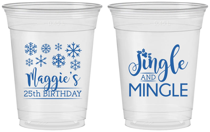 Custom Birthday 16 oz Soft Sided Clear Cups - 25th Christmas | 20197