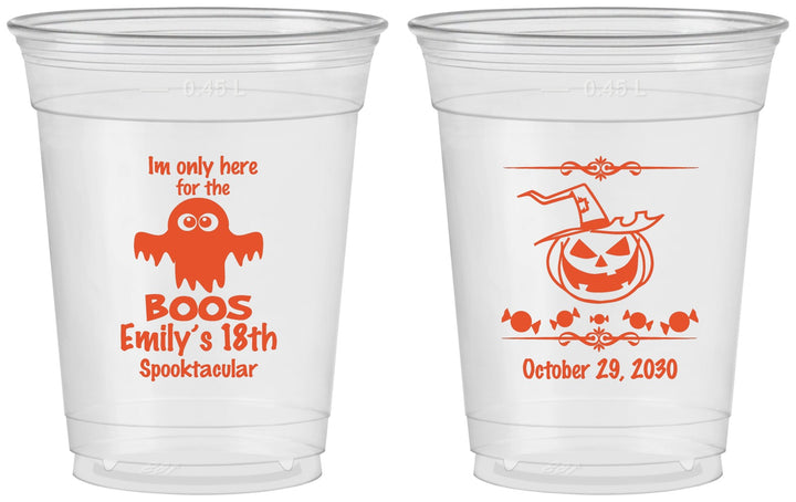 Custom Birthday 16 oz Soft Sided Clear Cups - 18th Halloween | 20199