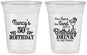 Custom Birthday 16 oz Soft Sided Clear Cups - 50th | 20203
