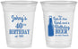 Custom Birthday 16 oz Soft Sided Clear Cups - 40th Sun Sand Beer | 20204