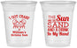Custom Birthday 16 oz Soft Sided Clear Cups - Sun Sand Drink Hand | 20205