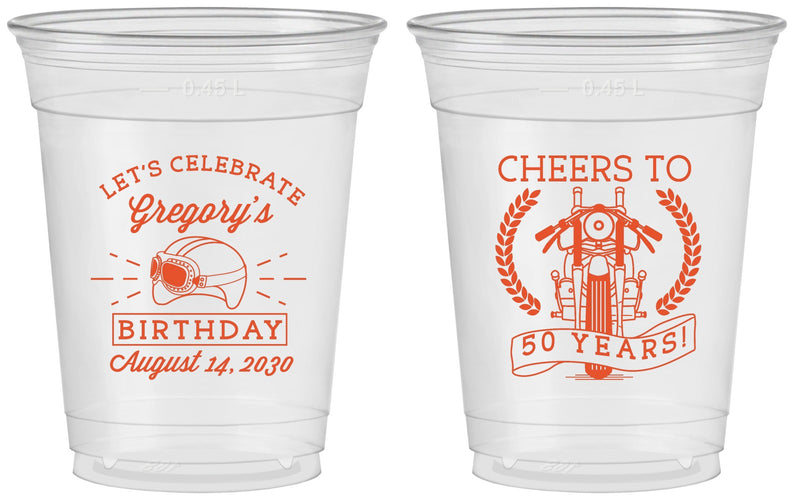 Custom Birthday 16 oz Soft Sided Clear Cups - Cheers To 50 Years | 20220