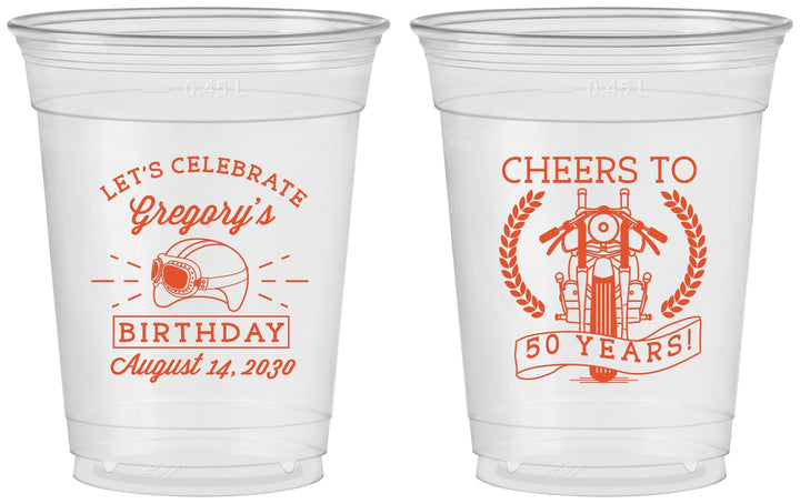 Custom Birthday 16 oz Soft Sided Clear Cups - Cheers To 50 Years | 20220