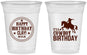 Custom Birthday 16 oz Soft Sided Clear Cups - Cowboy | 20229