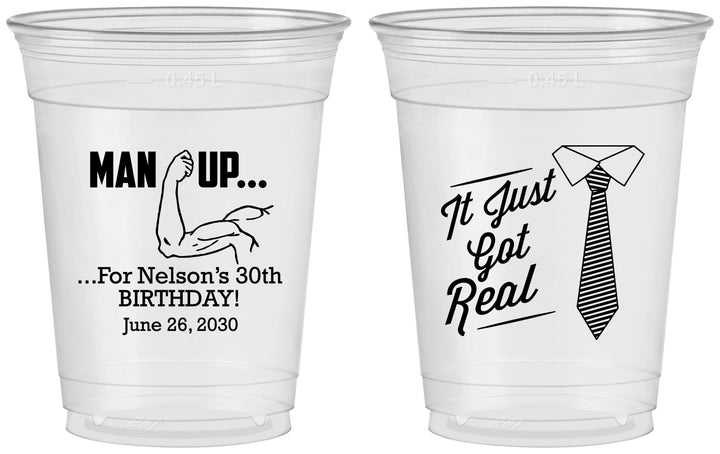Custom Birthday 16 oz Soft Sided Clear Cups - 30th | 20234