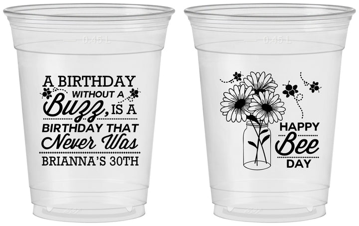 Custom Birthday 16 oz Soft Sided Clear Cups - 30th | 20255