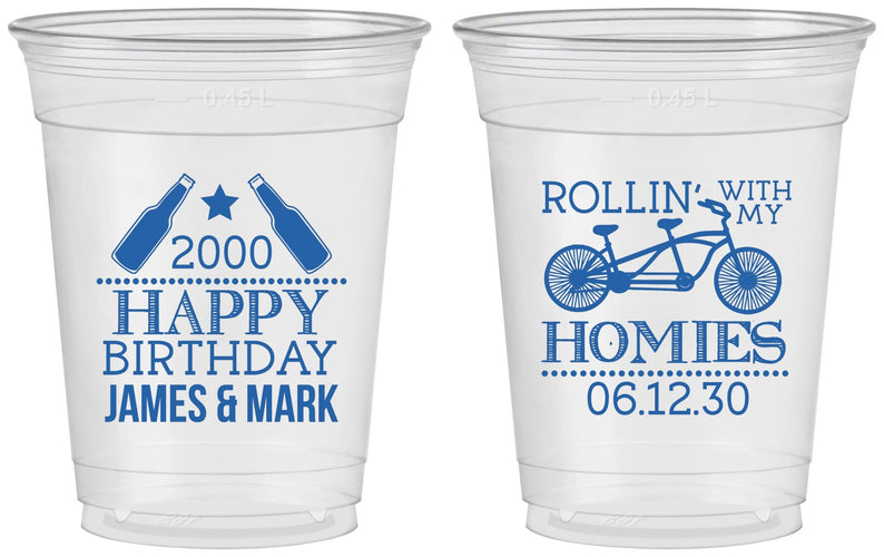 Custom Birthday 16 oz Soft Sided Clear Cups - 30th | 20259