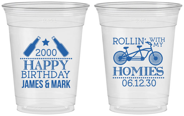 Custom Birthday 16 oz Soft Sided Clear Cups - 30th | 20259