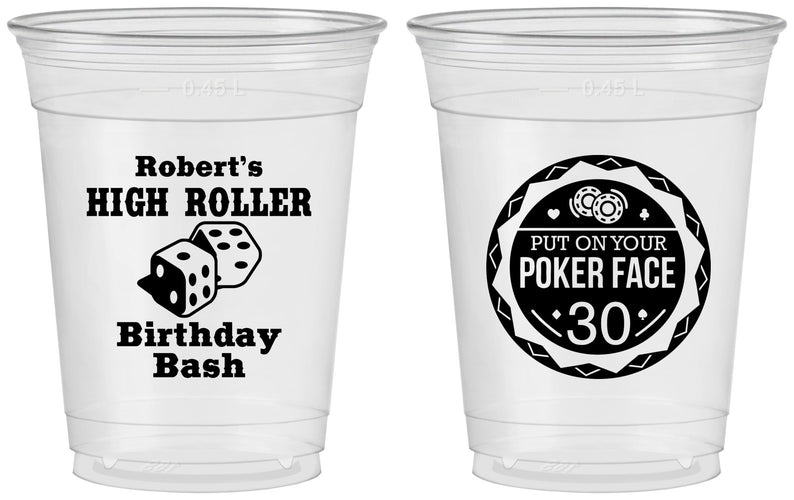 Custom Birthday 16 oz Soft Sided Clear Cups - 30th Las Vegas | 20262