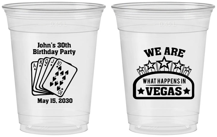 Custom Birthday 16 oz Soft Sided Clear Cups - 20th Las Vegas | 20263