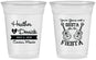Custom Wedding 16 oz Soft Sided Clear Cups - Siesta Fiesta Mexico | 207