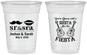 Custom Wedding 16 oz Soft Sided Clear Cups - Siesta Fiesta Sr Sra | 208