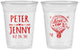 Custom Wedding 16 oz Soft Sided Clear Cups - Love In Air Hot Air Balloon | 210