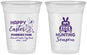 Custom Easter 16 oz Soft Sided Clear Cups - Egg Hunting Bunny | 210004
