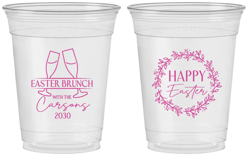 Custom Easter 16 oz Soft Sided Clear Cups - Brunch | 210015