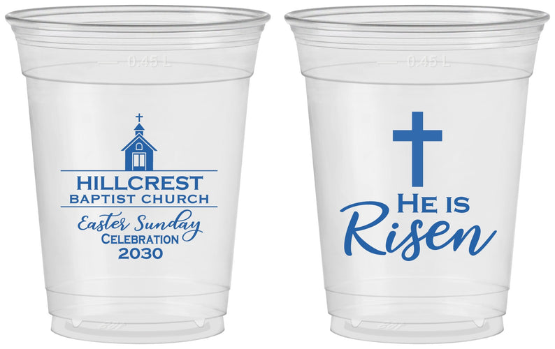 Custom Easter 16 oz Soft Sided Clear Cups - Easter Sunday | 210021
