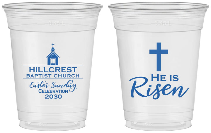 Custom Easter 16 oz Soft Sided Clear Cups - Easter Sunday | 210021