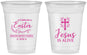 Custom Easter 16 oz Soft Sided Clear Cups - Jesus Is Alive | 210027