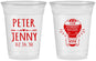 Custom Wedding 16 oz Soft Sided Clear Cups - Hot Air Balloon | 219
