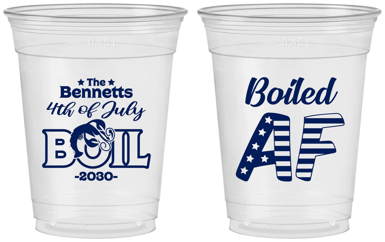 Custom 4th Of July 16 oz Soft Sided Clear Cups - Crawfish Boil | 220017