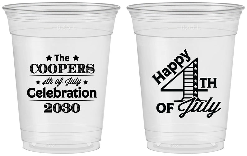 Custom 4th Of July 16 oz Soft Sided Clear Cups - Independence Day | 220040