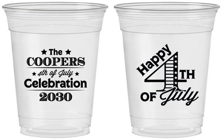 Custom 4th Of July 16 oz Soft Sided Clear Cups - Independence Day | 220040