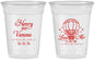 Custom Wedding 16 oz Soft Sided Clear Cups - Hot Air Balloon | 225