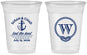 Custom Wedding 16 oz Soft Sided Clear Cups - Monogram Nautical | 226