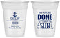Custom Wedding 16 oz Soft Sided Clear Cups - Vows Are Done Nautical | 228
