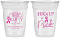 Custom Awareness 16 oz Soft Sided Clear Cups - Party In Pink | 230002