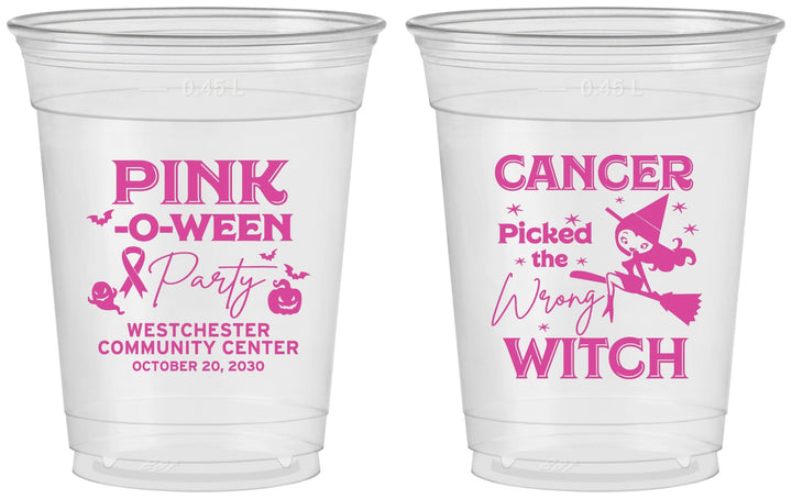 Custom Awareness 16 oz Soft Sided Clear Cups - Wrong Witch | 230010