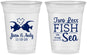 Custom Wedding 16 oz Soft Sided Clear Cups - Two Less Fish In The Sea | 231