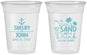Custom Wedding 16 oz Soft Sided Clear Cups - Sun Sand Drink In My Hand | 233