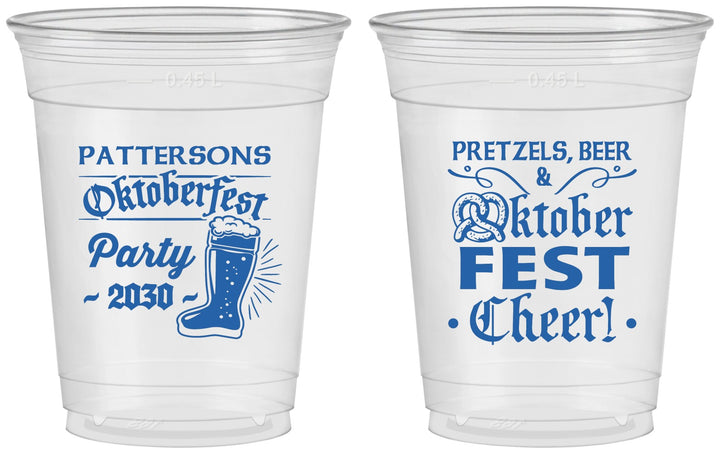 Custom Oktoberfest 16 oz Soft Sided Clear Cups - Pretzel | 240001