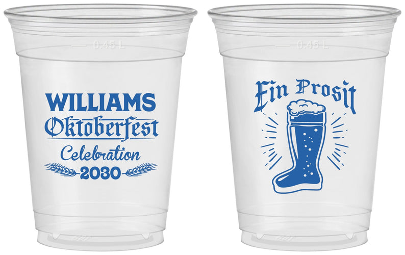 Custom Oktoberfest 16 oz Soft Sided Clear Cups - Ein Prosit | 240003