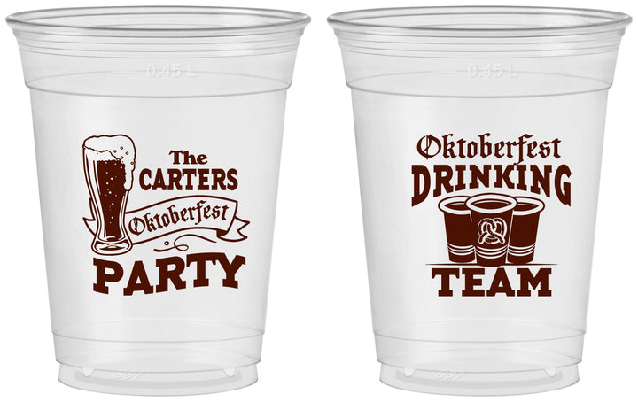 Custom Oktoberfest 16 oz Soft Sided Clear Cups - Drinking Team | 240018