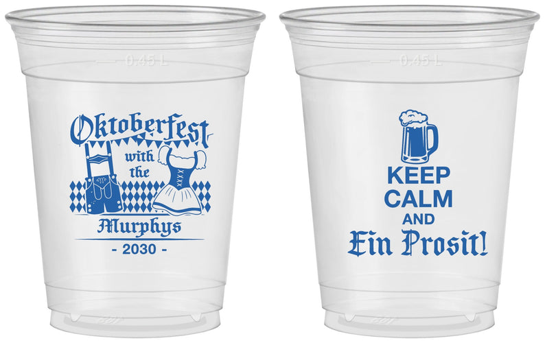 Custom Oktoberfest 16 oz Soft Sided Clear Cups - Ein Prosit | 240019