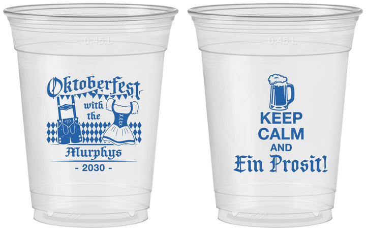 Custom Oktoberfest 16 oz Soft Sided Clear Cups - Ein Prosit | 240019