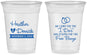 Custom Wedding 16 oz Soft Sided Clear Cups - I Do Free Booze | 243