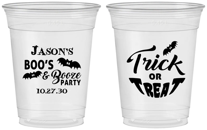 Custom Halloween 16 oz Soft Sided Clear Cups - Trick Or Treat | 250002